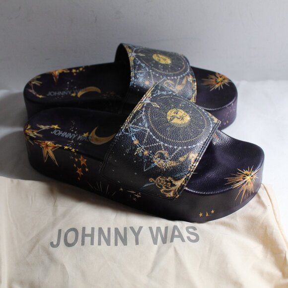 NWT Johnny Was Biya JWLA Supernova Pool Platform Slides Slip Ons Sandals Flats - Picture 1 of 8